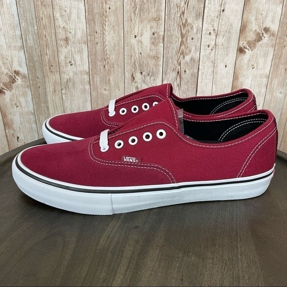 Vans Authentic Pro Low Top Sneaker Rumba Red Port Royale Size 9 Women - Picture 4 of 10